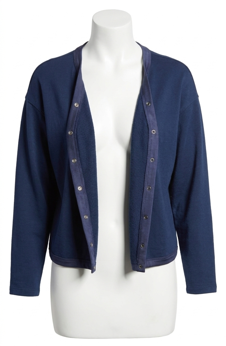 NEW STATESIDE softest fleece cropped cardigan in new navy